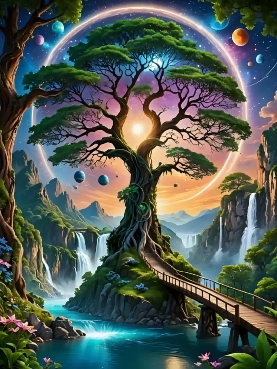 Tree of life cosmic healing visualization